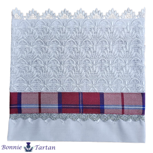 Guipure dickie bib - tartan