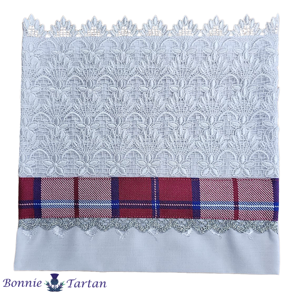 Guipure dickie bib - tartan