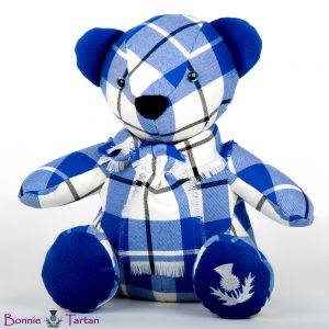 Bonnie Tartan Bear shown in Royal McRae of Conchra Tartan