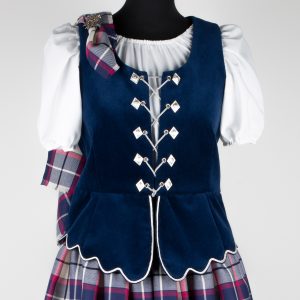 Aboyne Vest in Marine with scallopes