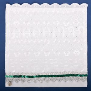 Highland Bib Embroidery Anglaise_with Green accent