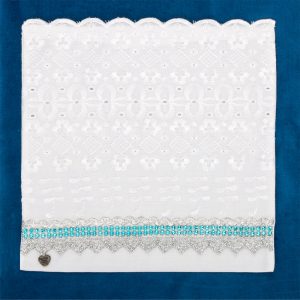 Highland Bib Embroidery Anglaise_with Turquoise accent