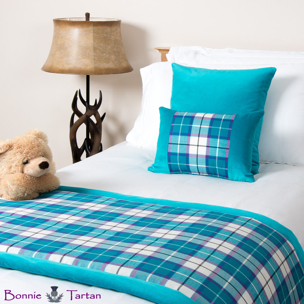 Bonnie Aqua Tartan Bedding Set