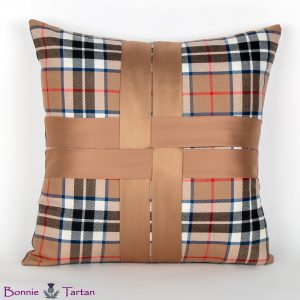 Camel Tartan Wool Cushion