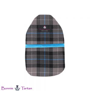 Silver Blue Tartan Wool Hot Water Bottle Cover