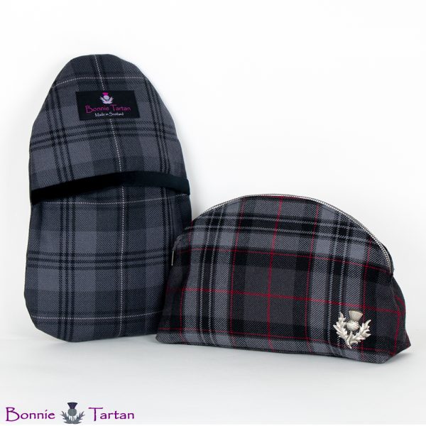 Granite Tartan Wool Washbag and Hot Water Bottle