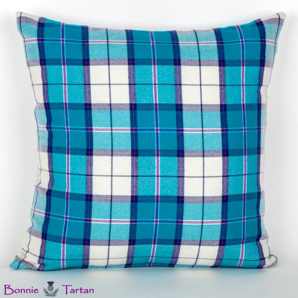 Highland Aqua Tartan Cushion