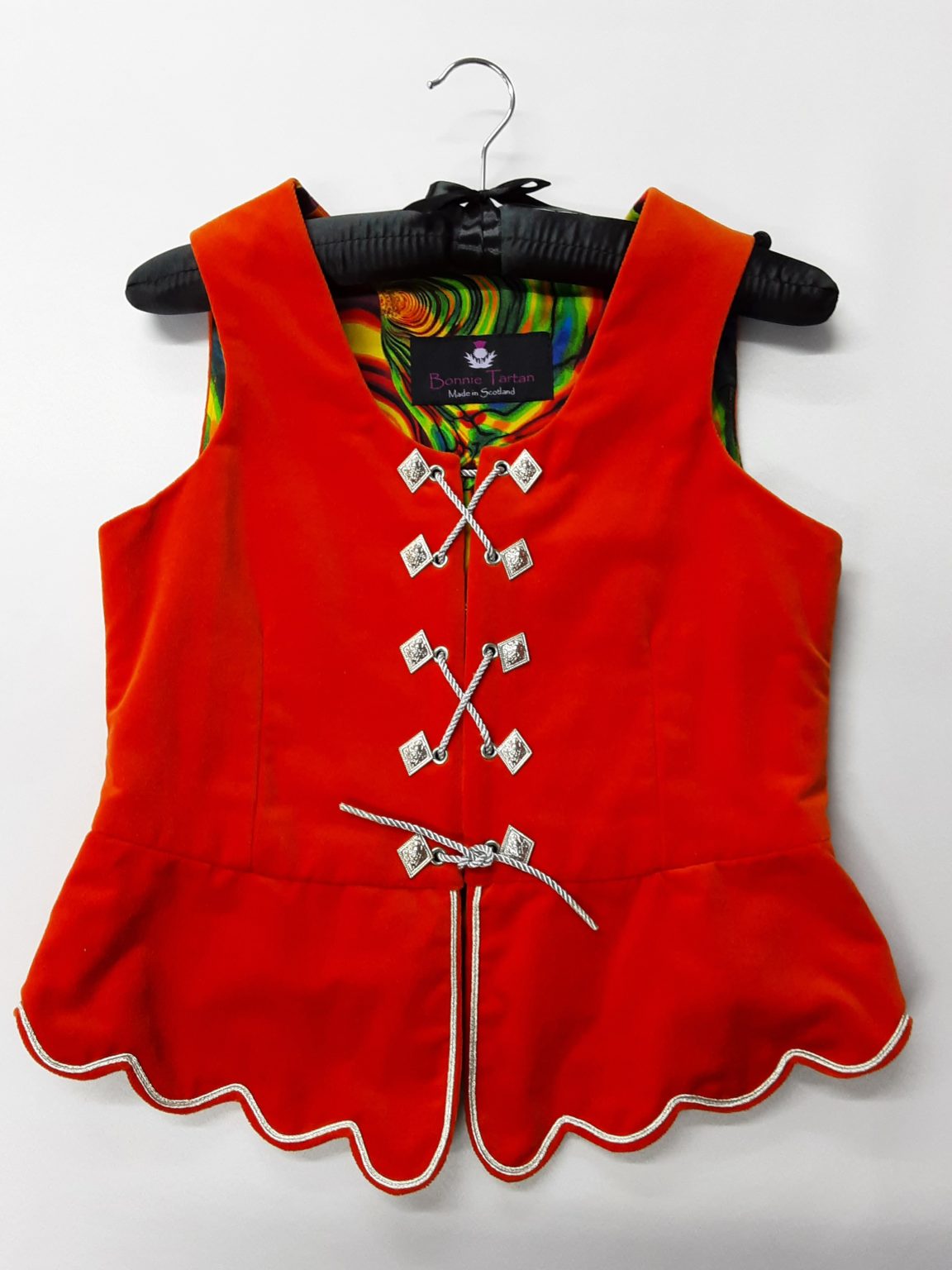 National Aboyne Vest - Tangerine - V107 - Bonnie Tartan Limited