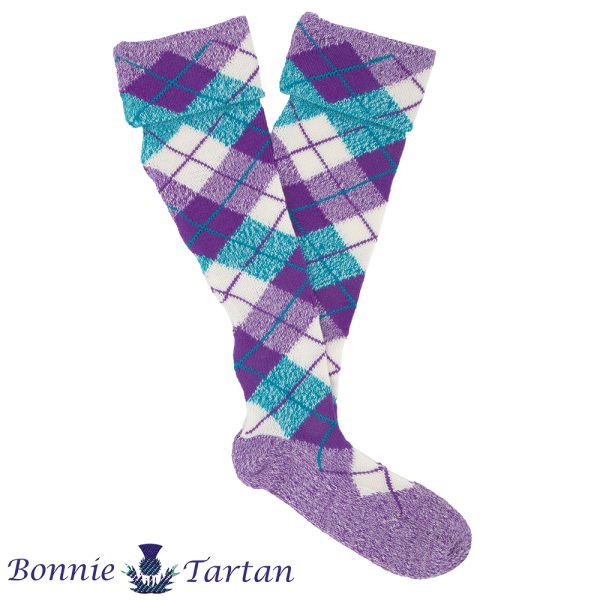 Alba Violet Tartan Hose
