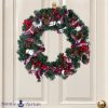 Evergreen Tartan Fabric Wrap Wreath on door